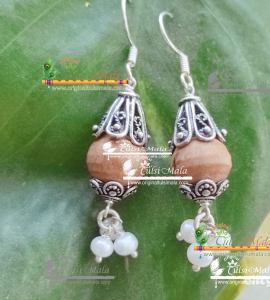 Pure SIlver Tulsi Earrings- Antique Design Pure SIlver Tulsi Earrings- Antique Design