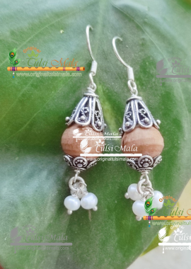 Pure SIlver Tulsi Earrings- Antique Design Pure SIlver Tulsi Earrings- Antique Design