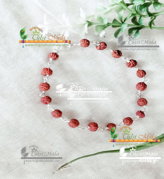 Rudraksha Bracelet for Unisex Adult- Pure Silver