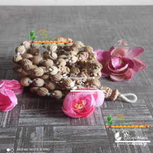 Lotus Shaped Shyama Tulsi Beads Japa Mala - 14 mm