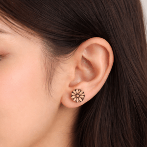 Beautiful Sunflower Flower Designed Tulsi Earring Studs Set