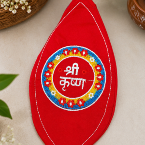 Sri Radha embroidery Bead Bag in cotton fabric