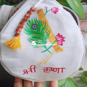 Krishna Flute Hand Painted Bead Bag