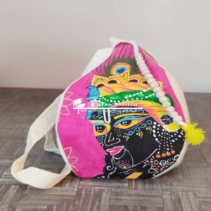Hand-Painted Shree Krishna Japa Bead Bag