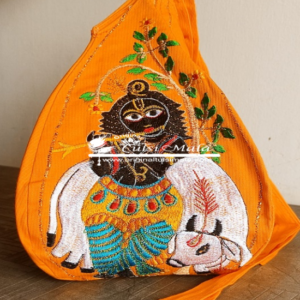 Krishna Japa Bead Bag (Embroidered Design) - Premium Cotton