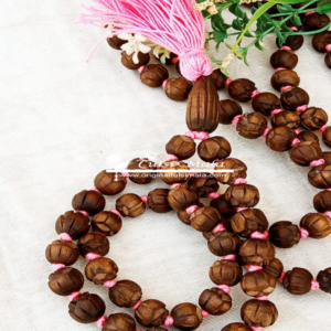 Lotus Shyama Tulsi Beads Knotted Japa Mala 108 + 1 Guru Bud Bead - Increasing Decreasing