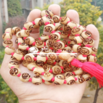 Om Carved 108 Beads Original Tulsi Japa Mala