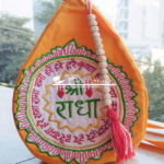 Shri Radha Embroidery Japa Bead Bag & Sakshi Mala Counter (Set Of 1)