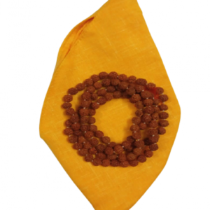 Holy Hindu Rudraksha Mala 108 + 1 Beads with cotton bead bag