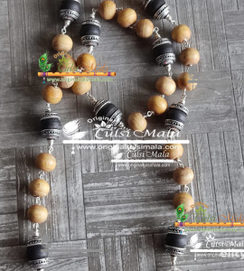 Sterling Silver Caped Original Tulsi Beads Mala