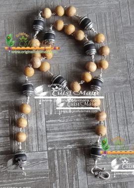 Sterling Silver Caped Original Tulsi Beads Mala