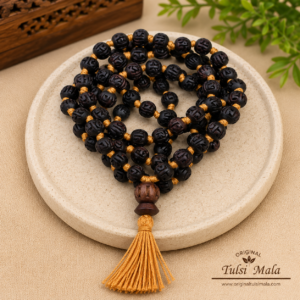 Tulsi Radha Carved Beads Japa Mala
