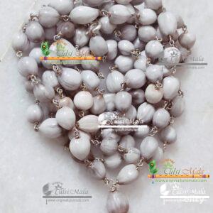 Vaijayanti Jap Mala 108+1 Beads in Silver String for Chanting and Wearing