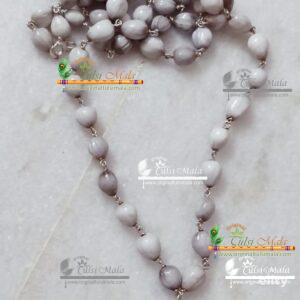 Vaijayanti Jap Mala 108+1 Beads in Silver String for Chanting and Wearing