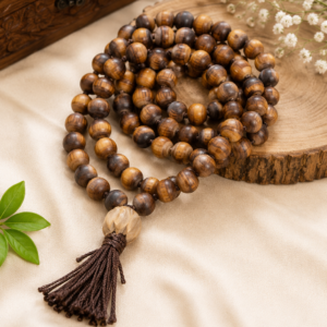 Tulsi Jap Mala 108 Beads With a Guru Bead and Pink Tassel - 14 mm Beads Size