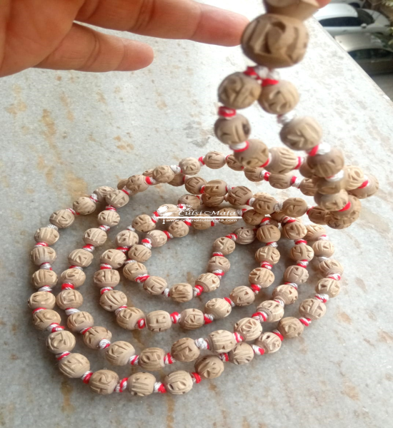 Tulsi Radha Carved Beads Original Japa Mala