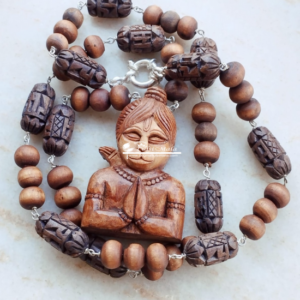 Shri Ram Bhakt Jai Hanuman Baba Silver Tulsi Locket Mala – Premium