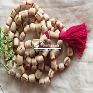 108 Beads Pure Tulsi Japa Mala with Red Tassel