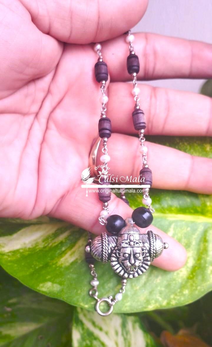 Buy Silver Narasimha Kavach with Radha Krishna Tulsi Mala