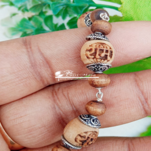 Ram Ram Naam Silver Steling Tulsi Kanthi Mala for Neck