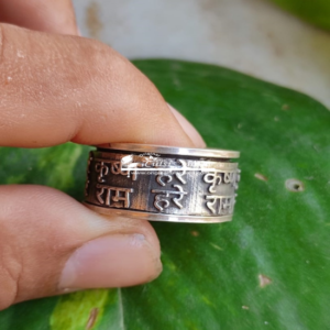 Mahamantra Hare Krishna Silver Ring, Mahamantra Holy names,Pure Silver ring
