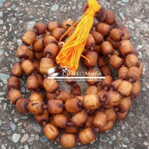 Tulsi Jap Mala 108 Beads + Guru Bead with dark yellow Tassel - 20 mm Beads Size