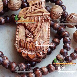 Shri Krishna Charan Tulsi Locket With Pretty Lotus Garland