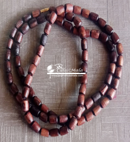 Three Round Cylindrical Bead Tulsi Kantha Mala from Vrindavan Dham - Classic