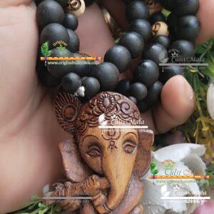 Ganpati ji tulsi locket mala in Black tulasi beads