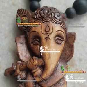 Ganpati ji tulsi locket mala in Black tulasi beads