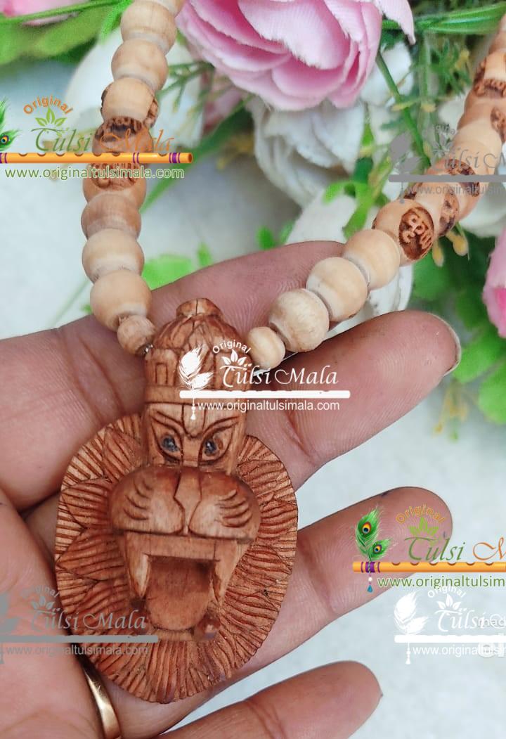 Beautiful Design Narasimha God Tulsi Locket Mala
