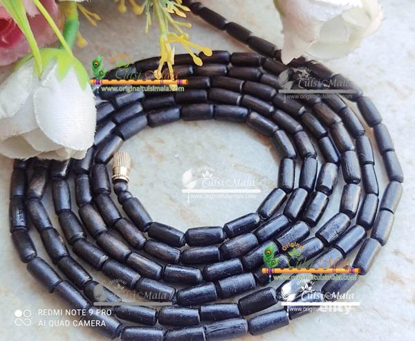 Shyma Black Tulsi Beads Three Round Tulsi Kanthi Mala