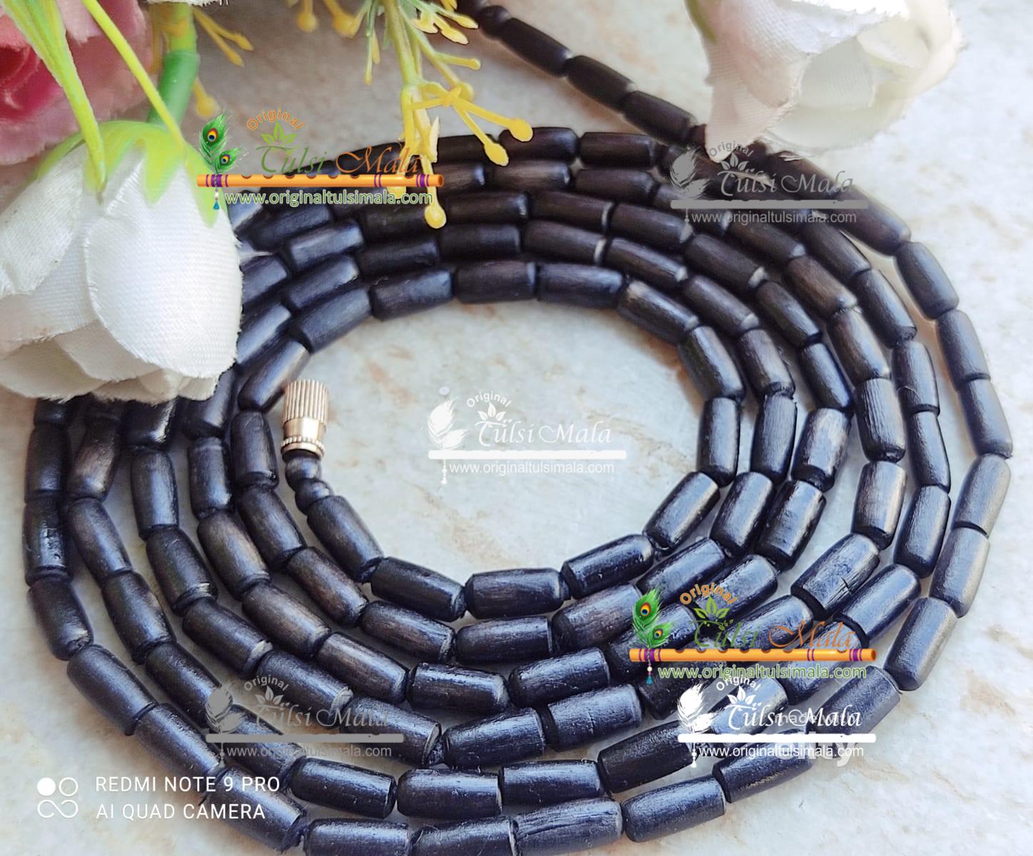 Shyma Black Tulsi Beads Three Round Tulsi Kanthi Mala