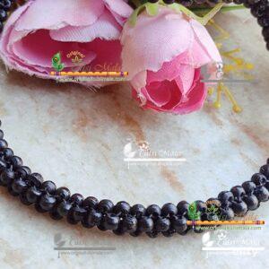 Chain Pattern Black Tulsi Beads One Round Kanthi Mala – Classic / Elegant