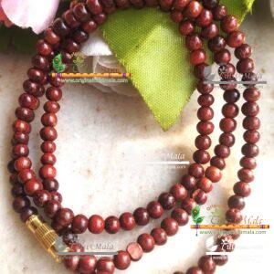 Red Chandan Sandalwood Mala For Neck Design
