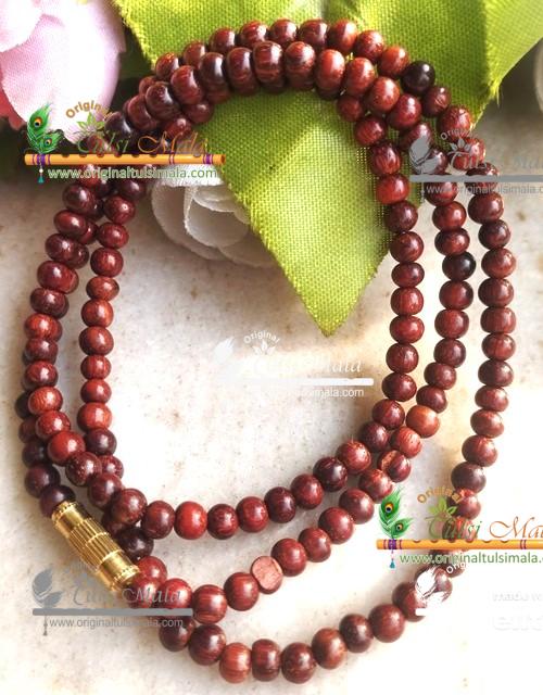 Red Chandan Sandalwood Mala For Neck Design