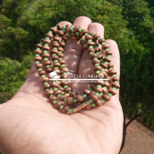 2 Round Shyam Tulsi Kanthi Mala With English Green Crystal