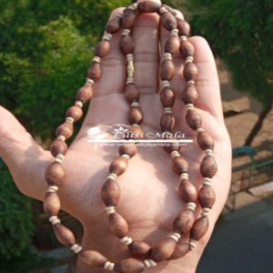 Mridanga Shape Shayma Tulsi Beads Two Round Kanthi Mala