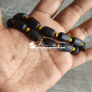 Black And Yellow Tulsi Beads Sequence 1 Round Kanthi Mala - Classic