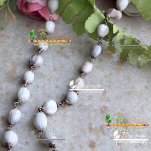 Shri Radha Locket With Vaijanti Mala Silver Mala