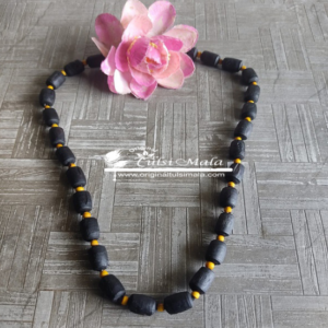 Black And Yellow Tulsi Beads Sequence 1 Round Kanthi Mala - Classic
