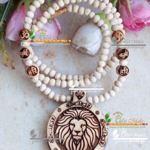 Shri Narasimha Dev Pure Tulsi Locket Mala with Om Shri Hari Beads– Premium