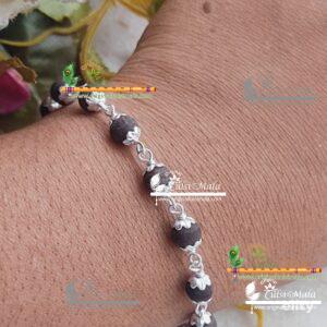 Silver Capping Black Shyma Tulsi Bracelet
