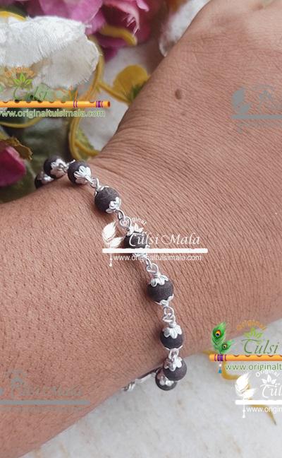 Silver Capping Black Shyma Tulsi Bracelet
