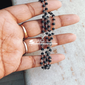 Tiny Beads Shyam Black Silver Kanthi Mala