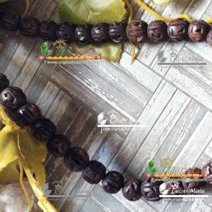 Radha Carved Round Beads Tulsi Kanthi Mala