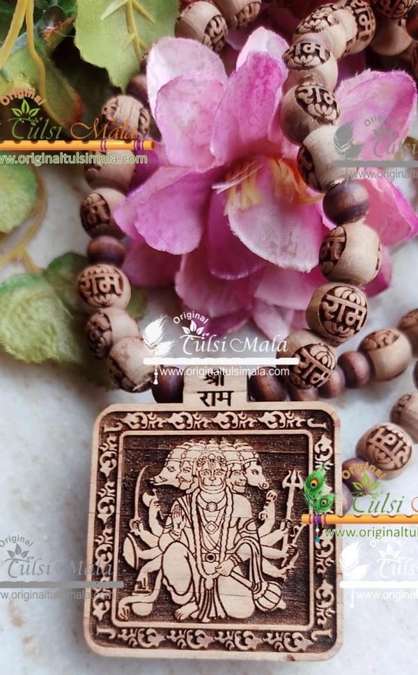Panch Mukhi Hanuman Ji Tulsi Locket Mala 100% Original