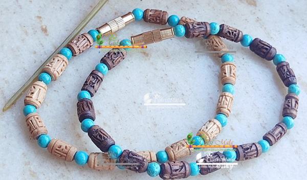 Handmade Radha Carved Tulsi Bracelet