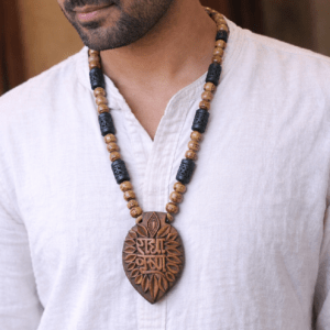 Radha Krishna Hand Made Tulsi Locket Mala