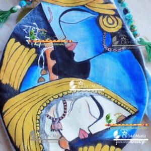 Radhey Radhey Yugal Jodi Hand Painted Bead Bag - Unique